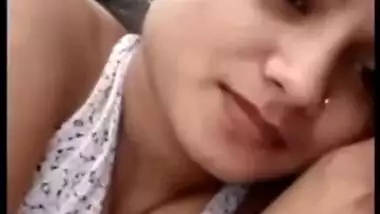 Desi video call boobs show of cute GF viral MMS