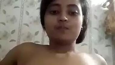 Sexy Bengali girl topless selfie video making