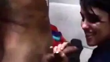 Crazy Tamil girl playing with loverâ€™s dick