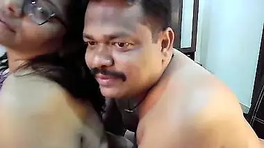Indian man and chubby Desi wife pose naked during XXX webcam show