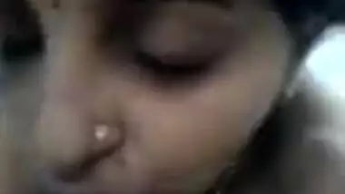 Busty Indian chick gives head.
