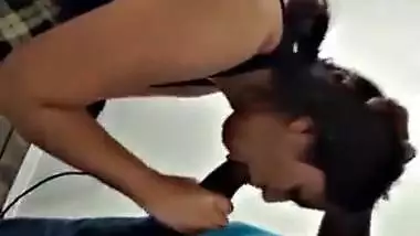 SEXy NRI babe deep suck with BLACK guy
