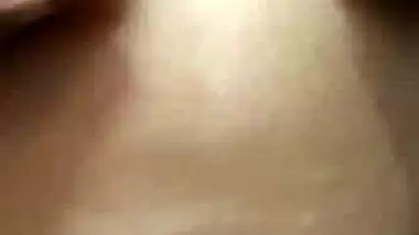 Booby wife pressing her boobs (semi)