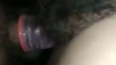 Desi wife hairy pussy fucked by condom cover dick