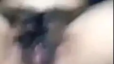 Super hairy pussy girl striptease show on selfie cam