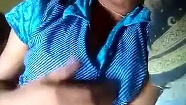 Clothed Desi woman touches tits after porn buddy says he won't come